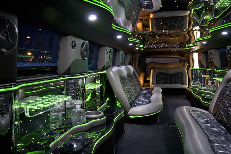 white hummer limo interior